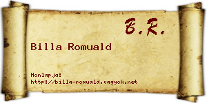 Billa Romuald névjegykártya
